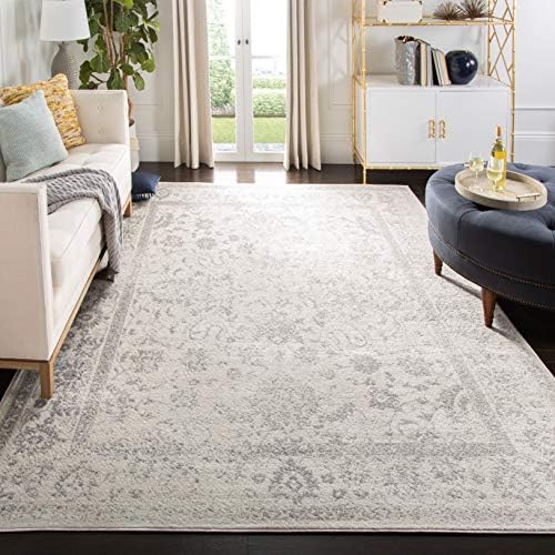 SAFAVIEH Area Rug 8x10 - Adirondack Collection - Large - Ivory & Silver, ...
