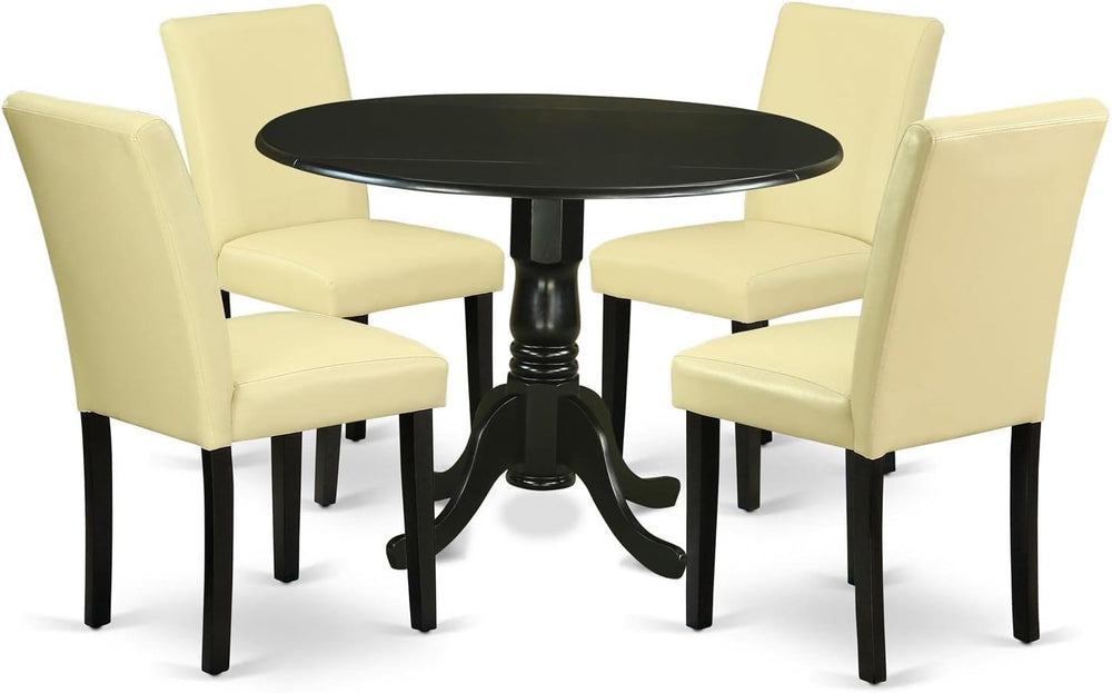 East West Furniture DLAB5-BLK-73 5 Piece Dining Table Set for 4 Includes a Ro...