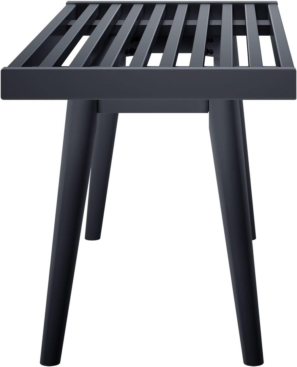 Plank+Beam Rectangular Entryway Bench, Mid-Century Modern, 41.25", Black