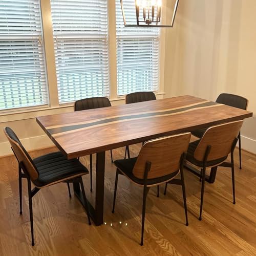 LUNLING Dining Chairs Set of 2 Mid Century Modern Retro Faux Leather Chair wi...