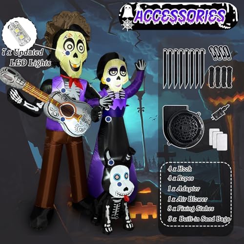6 FT Halloween Inflatables Decoration, Blow Up Yard Decorations, Day of The D...