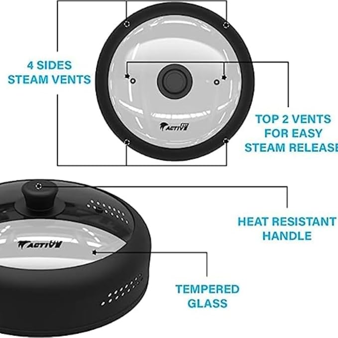 Microwave Cover for Food, Silicone and Glass Splatter Guard Lid for - Image 2