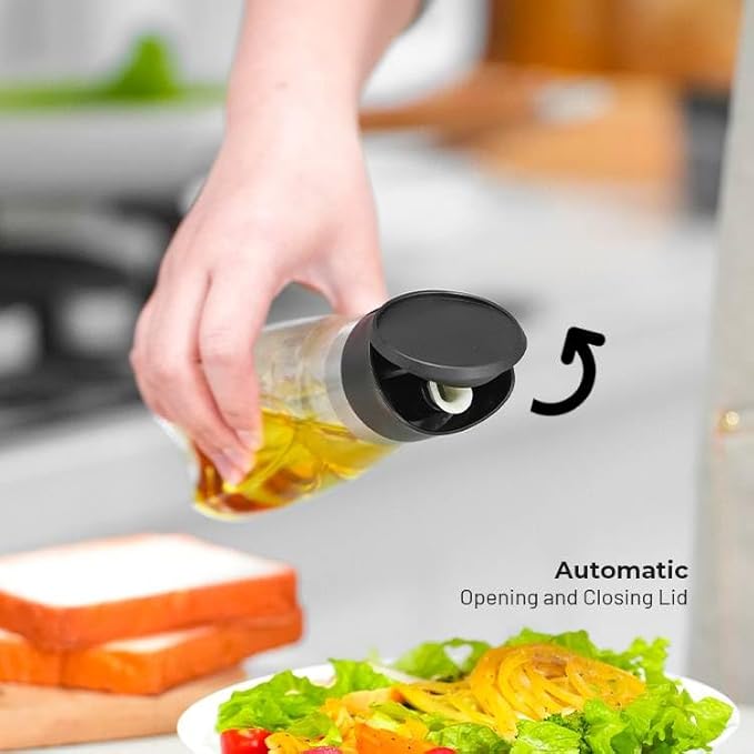 Premium Glass Olive Oil and Vinegar Dispenser Bottles Set, 2-Piece 11oz Kitchen - Image 3