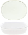 CorningWare FS2 2.5qt/2.35L Oval French White Casserole Dish and F-2-PC Oval by CorningWare