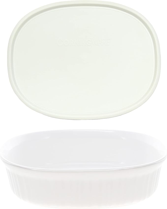 CorningWare FS2 2.5qt/2.35L Oval French White Casserole Dish and F-2-PC Oval by CorningWare