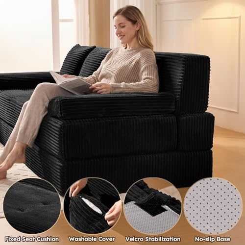 78.7IN Convertible Folding Sofa Bed, 3 Seater Sleeper Sofa Couch