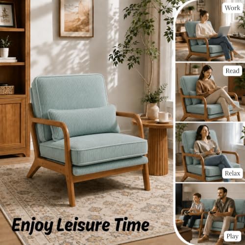 Karl home Mid-Century Modern Accent Reading Chair, Teal