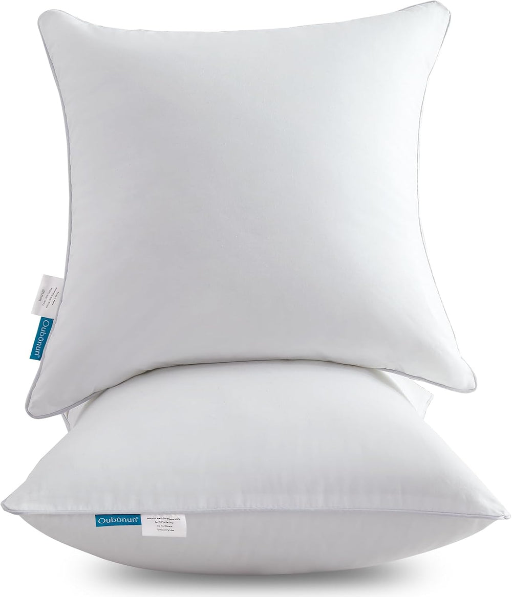 Oubonun 20 x 20 Throw Pillow Inserts (Set of 2) with 100% Cotton Cover - 20 I...