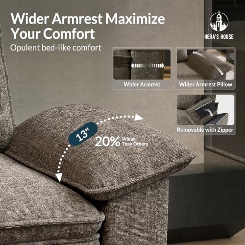 HERA'S HOUSE 3 Pieces Modular Sectional Couch Set with Armchair Loveseat