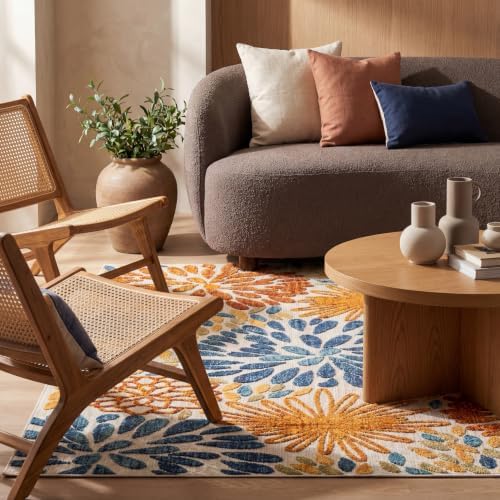 nuLOOM Monique Blue Floral & Paisley Indoor/Outdoor Area Rug, 8' Square