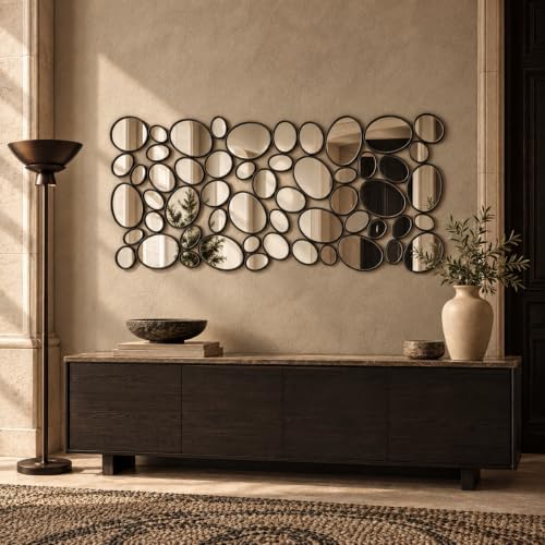 Black Wall Mirrors Decorative - 51"x23" Large Modern Wall Mirror fo...