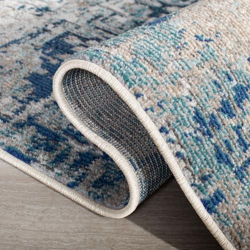 SAFAVIEH Madison Square Rug 8', Modern Grey & Blue MAD460K
