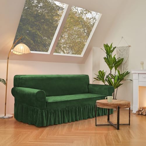 NICEEC Green Armchair Covers Arm Chair Cover Armchair Slipcovers with Skirt