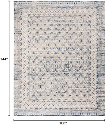 SAFAVIEH Brentwood Collection Area Rug - 9' x 12', Light Grey & B...