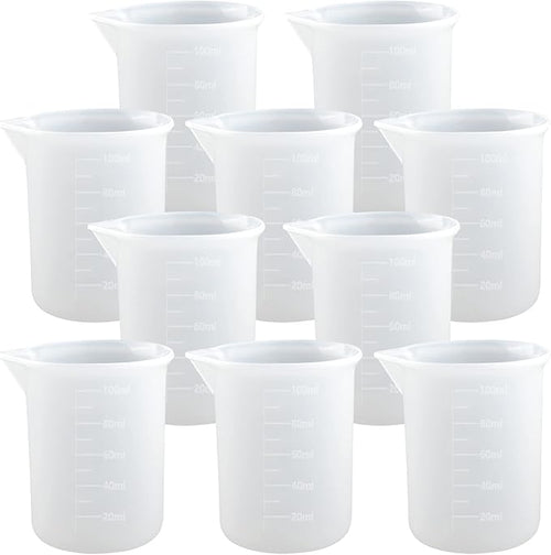 10 PCS 100ml Silicone Measuring Cups by Moukiween