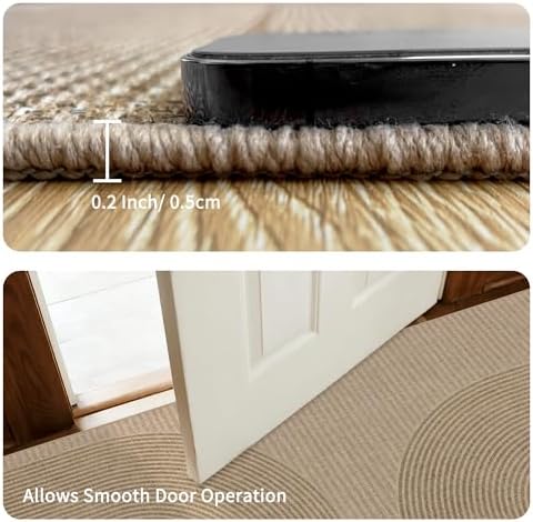 Easy Jute Rug for Pet Homes: 4x6 Outdoor Rug - Geometric Arch Pattern