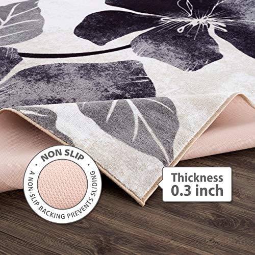 CAMILSON Solana Modern Floral 6'7" x 9'0" Area Rugs Non-Ski...