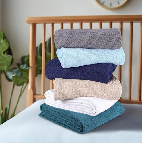Belizzi Home 100% Cotton Bed Blanket, Breathable Bed Blanket King Size, Cotto...