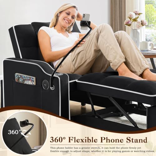 Sleeper Sofa Chair Bed, Convertible 3-in-1 Sofa Armchair, Adjustable Sleeper ...