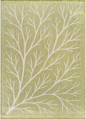 Washable Indoor Outdoor Rug 8x10 Modern Area Rugs Branch Pattern Non Shedding...