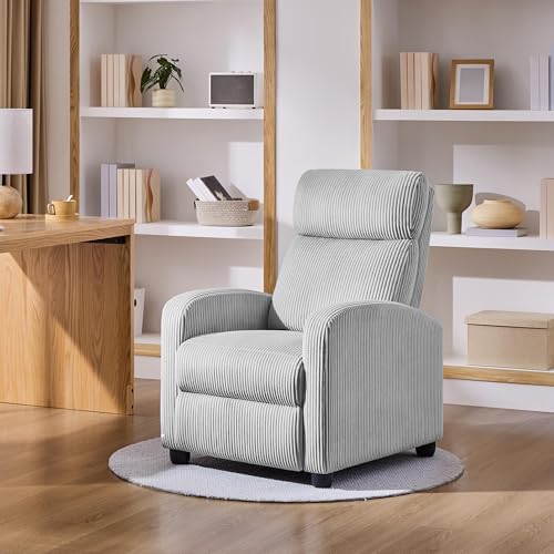 Yaheetech Recliner Chair with 3 Adjustable Angles Armchair Light Gray