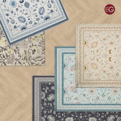 EverGrace Area Rugs for Living Room 8x10, Boho Floral Faux Wool Indoor Outdoo...