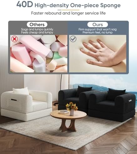 SYFERLORY Versatile 2 in 1 Boneless Armchair Chaise Lounge Chair Indoor, Conv...