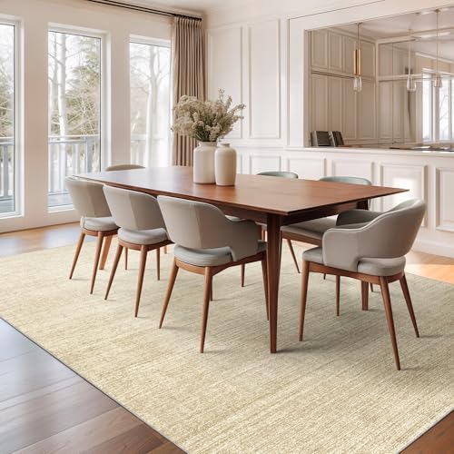 Valenrug 8x10 Area Rugs for Living Room, Large Washable Rug Non Slip, Tan