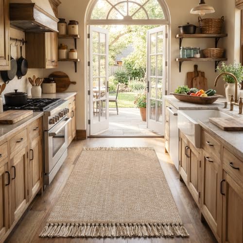 Collive 3' x 5' Woven Indoor Outdoor Porch Rug, Farmhouse Entryway Rugs