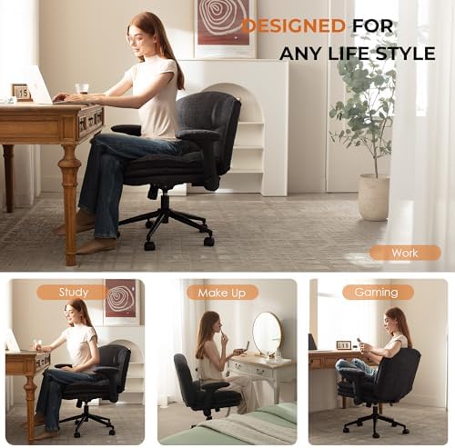 Dowinx Criss Cross Chair with Adjustable Flip-up Arms and Wheels, Comfort Erg...