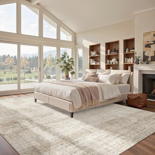Cochyean 8x10 Area Rugs Abstract Large Area Rug Living Room Rug,Light Brown
