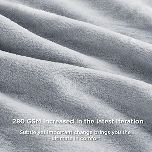 Bedsure GentleSoft Fleece Blankets Queen Size Light Grey - Bed Blanket Soft L...
