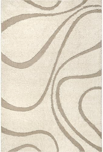 nuLOOM Carolyn Cream Abstract Power Loomed Area Rug, 5' x 8'