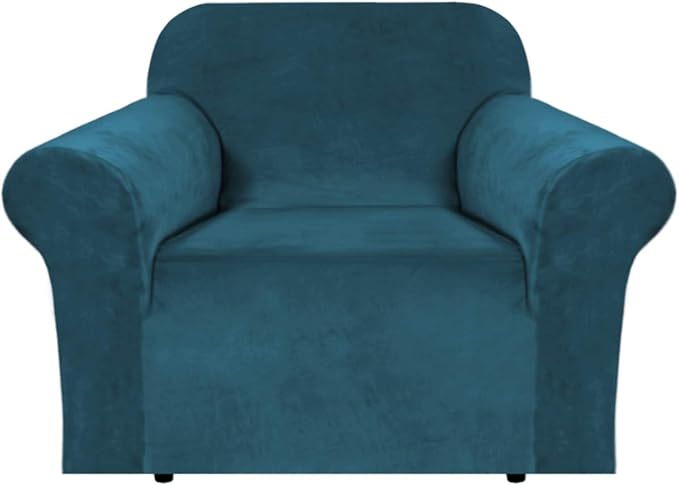 H.VERSAILTEX Stretch Velvet Armchair Cover Couch Covers 1 Cushion Chair by HVERSAILTEX