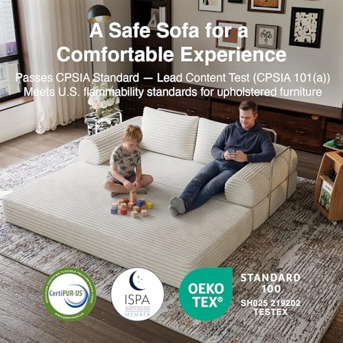 Novilla 75" Convertible Futon Sofa Bed, Boneless Couch with Smarts Coil®...
