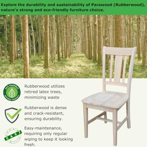 IC International Concepts Set of 2 San Remo Solid Wood Chairs, Unfinished
