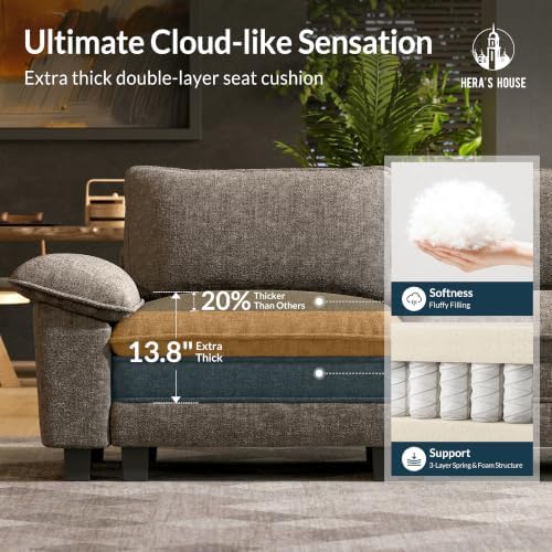 HERA'S HOUSE 3 Pieces Modular Sectional Couch Set with Armchair Loveseat