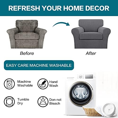 Turquoize 2 Piece Chair Covers Chair Slipcovers for Living Room Armchair Couc...