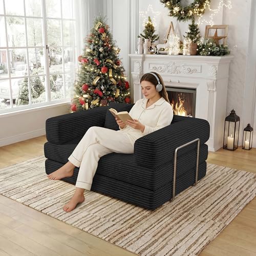 BSHOMGI Convertible Futon Sofa Bed, Boneless Couch for Living Room,Modular Fu...