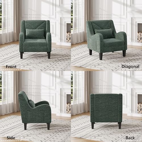 Maupvit Chenille Accent Chair for Living Room Bedroom Chair Comfy Reading Cha...