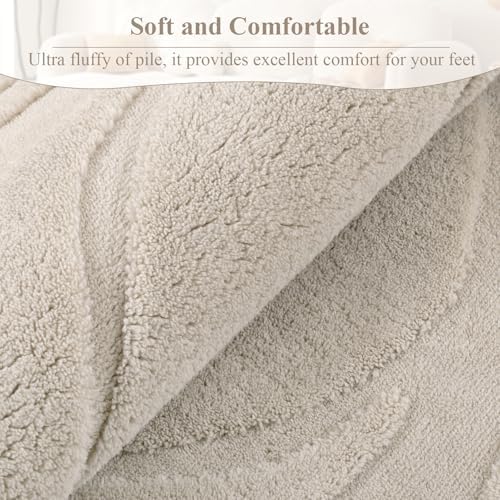 SHACOS 8x10 Soft Rug for Living Room Bedroom Fluffy Large Carpet, Beige
