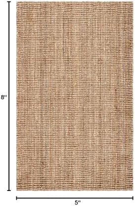 SAFAVIEH Natural Fiber Area Rug 5x8, Jute Knotted Natural NF447A