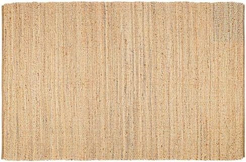 Hausattire Jute Braided Area Rug, 5x8 ft, Natural, Handwoven, Reversible