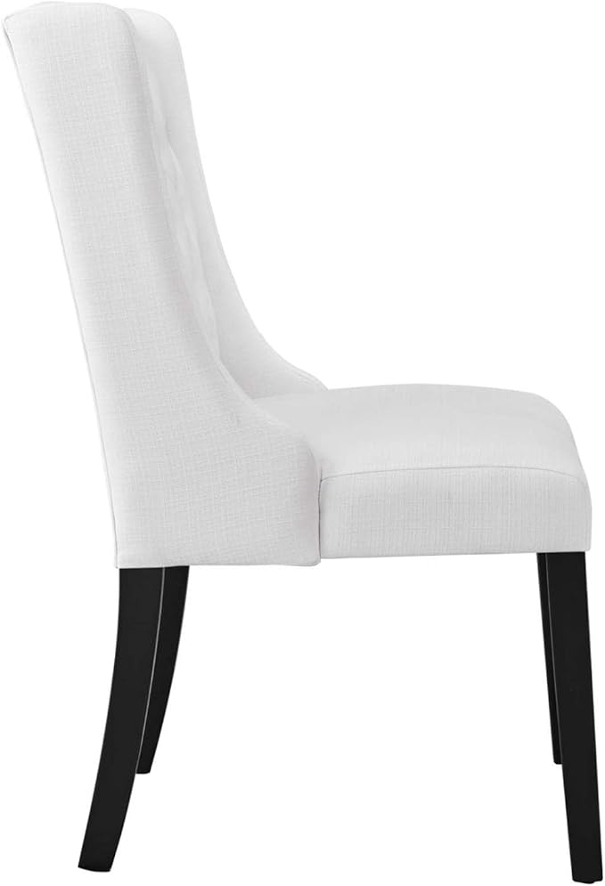 Modway Baronet Button-Tufted Fabric Parsons Dining Chair in White