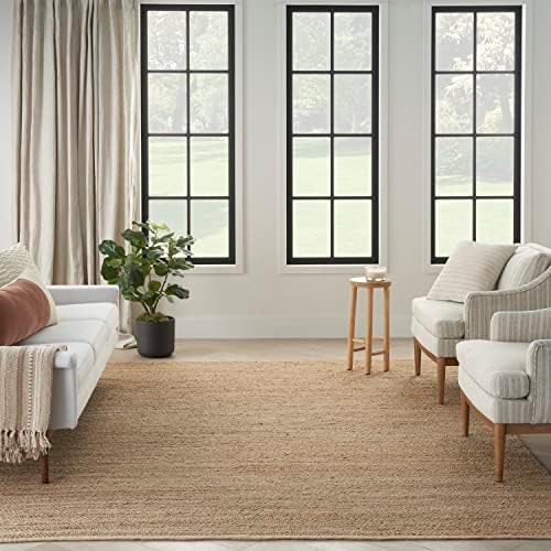 Nourison Home Natural Jute Natural 7' x 10' Area Rug - Easy Clean, No...