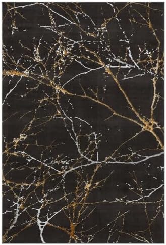 LUXE WEAVERS Modern Abstract Non-Shedding Area Rug Black 8x10