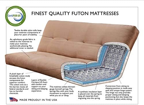 Colorado Reclaim Mocha Frame and Mattress Set w/Choice of Fabrics, 7 Inch Cot...