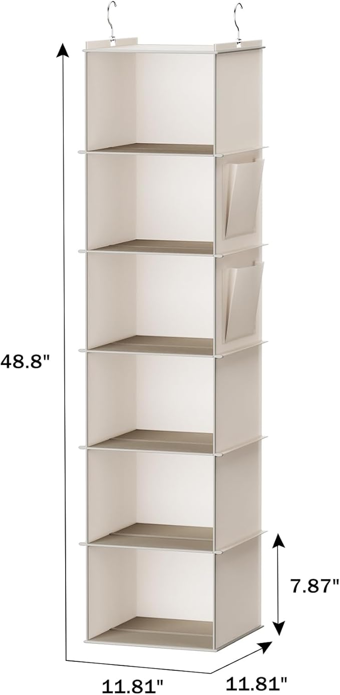 YOUDENOVA Hanging Closet Organizer, 6-Shelf Closet Hanging Storage - Image 5