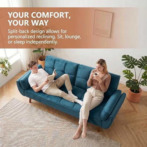 NicBex Convertible Futon Sofa Bed, Modern Style Loveseat Futon Couch with Adj...