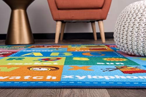 Rugshop Alphabet Symbols Non-Skid Kids Learning Area Rug Multi 3'3" ...